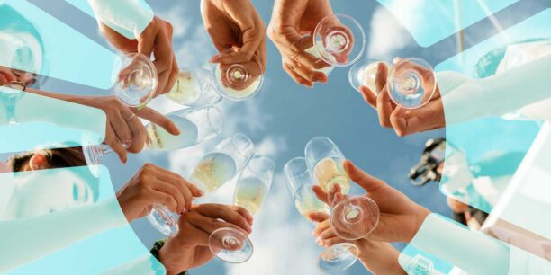 A champagne toast