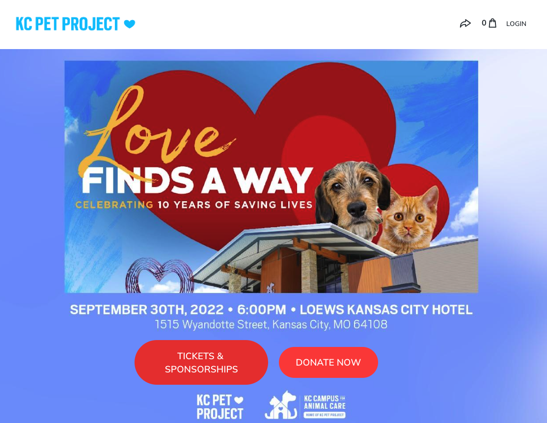KC Pet Project Classy Live Page