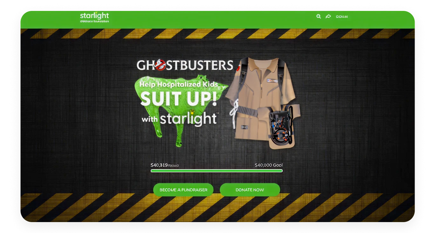 Peer-to-peer fundraising page