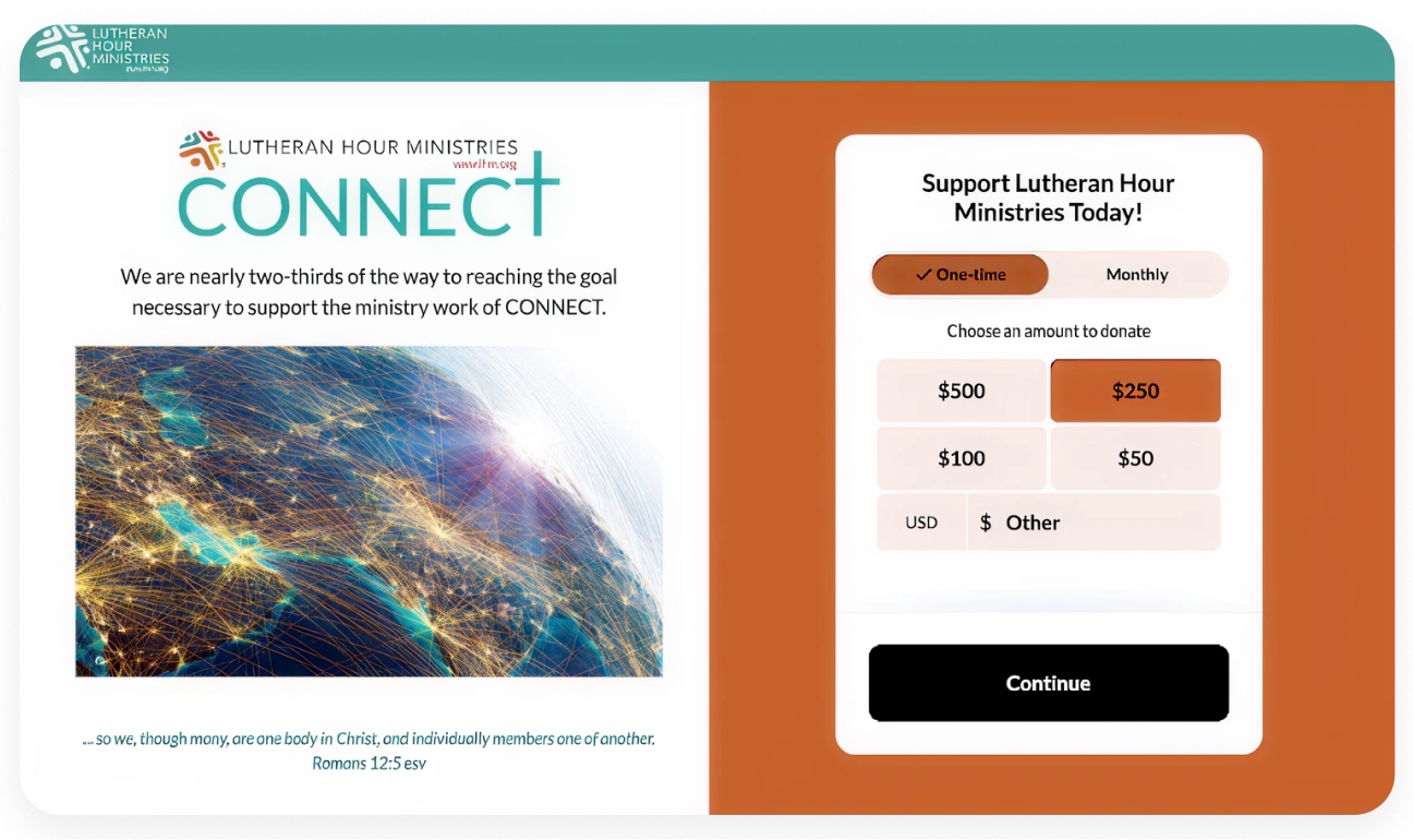 CONNECT initiative fundraising page on Studio