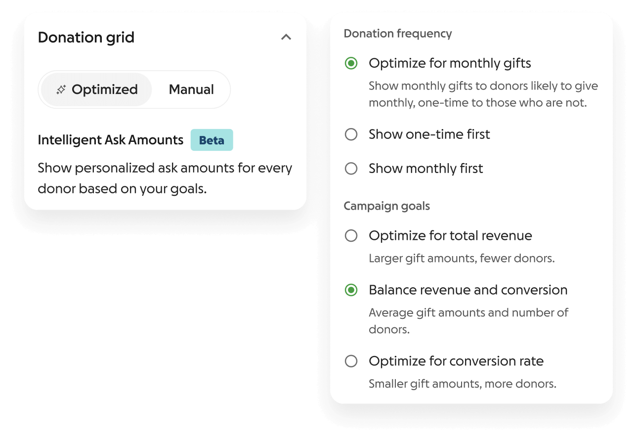 Donation grid