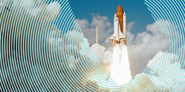 A rocket taking off