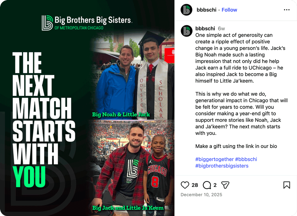 Big Brothers Big Sisters of Metropolitan Chicago example