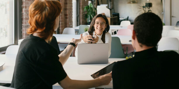 Coworkers collaborating