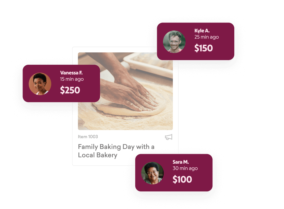 fundraiser example with bidding updates