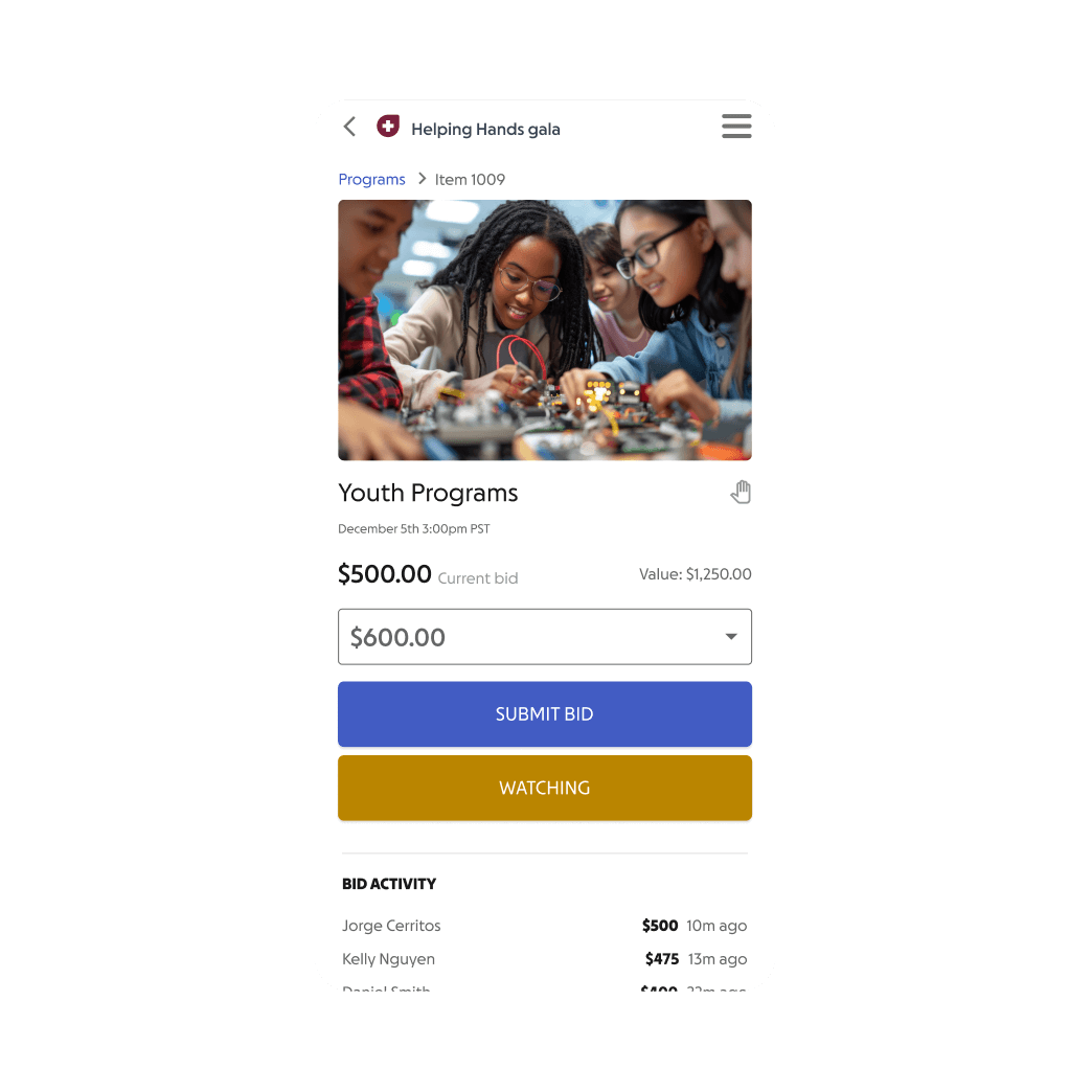 Product screen