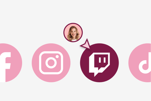 Social media icon examples with a cursor