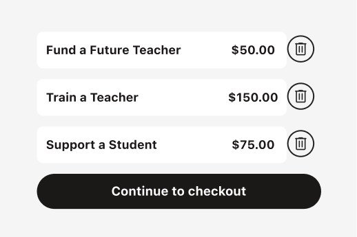 Checkout screen example
