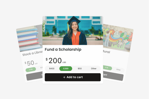 Various fundraiser cards