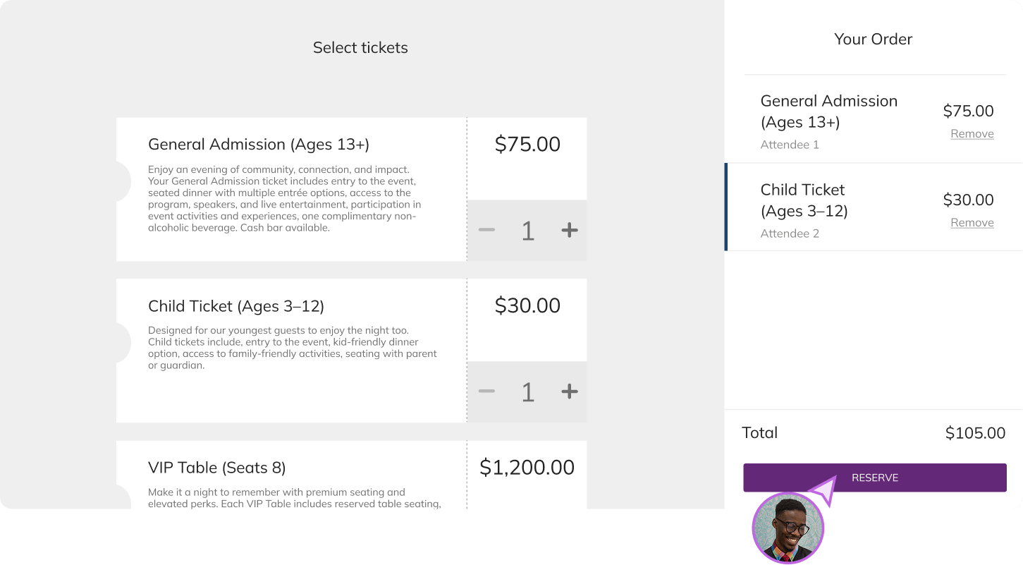 Ticket reservation example