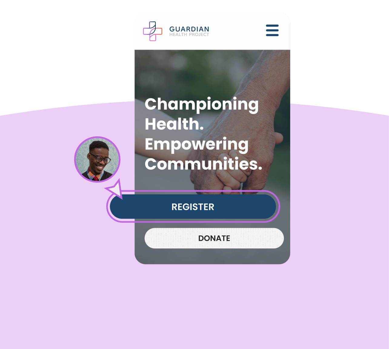 Registration button example