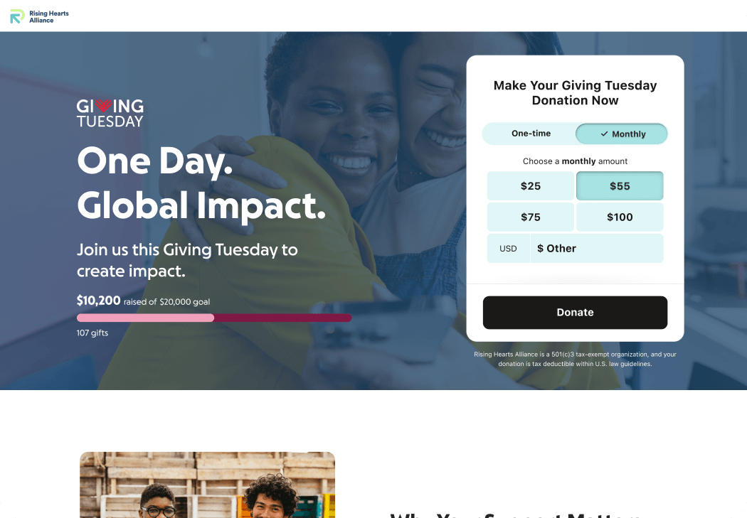 Giving Tuesday example