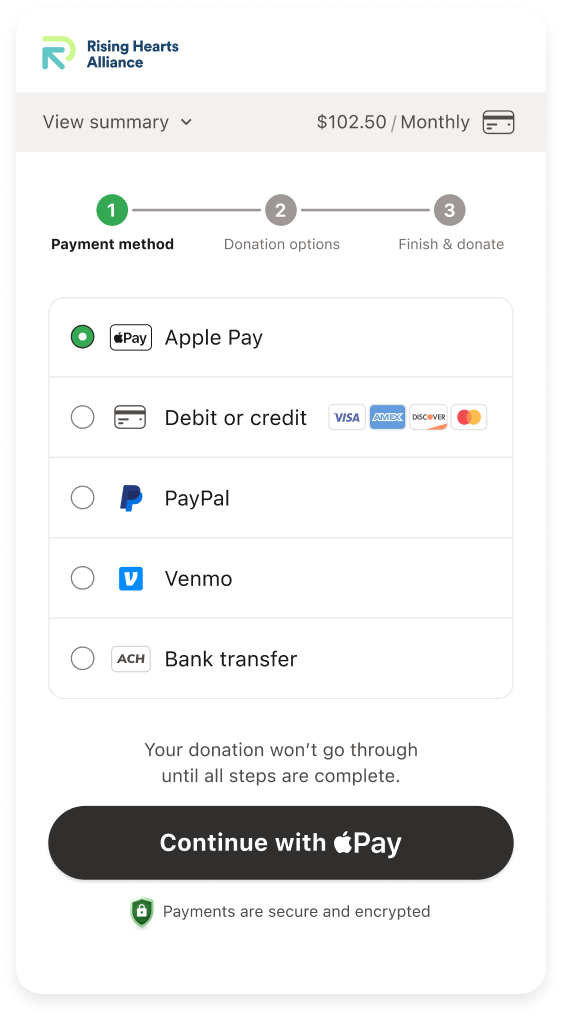Reordered flow with express pay first example