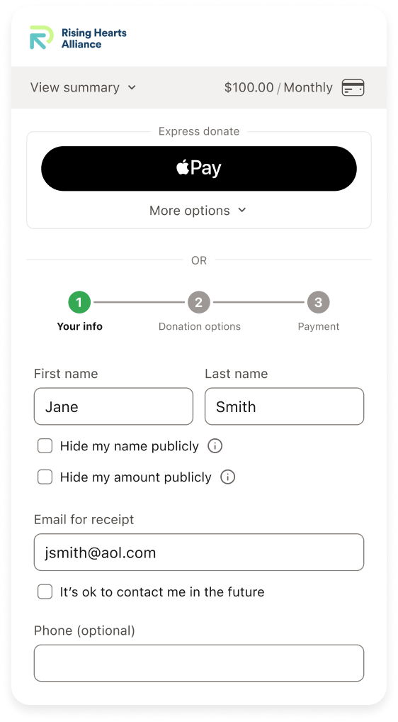 Checkout with reordered flow example