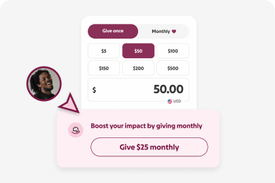 Donation form and recurring giving