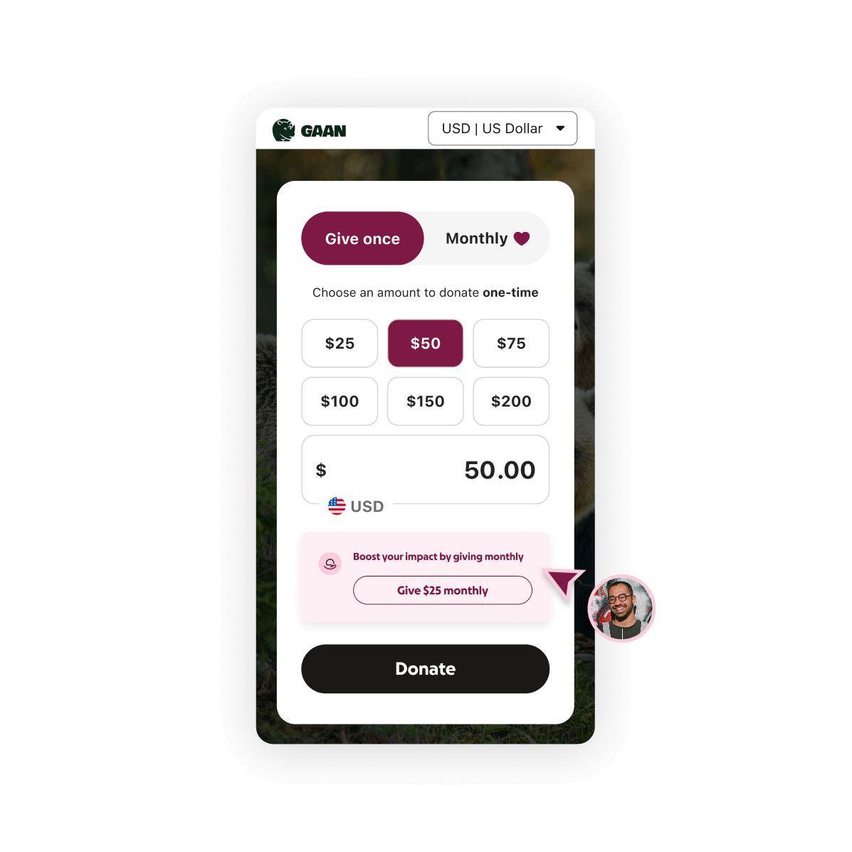 Boost your impact example on checkout