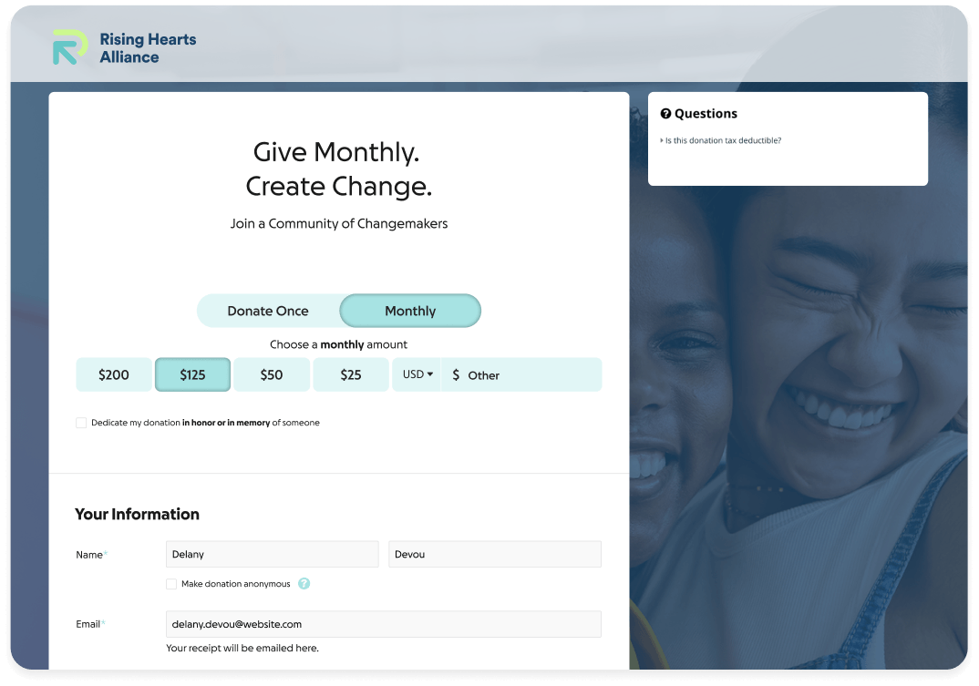 evergreen legacy campaign page control example