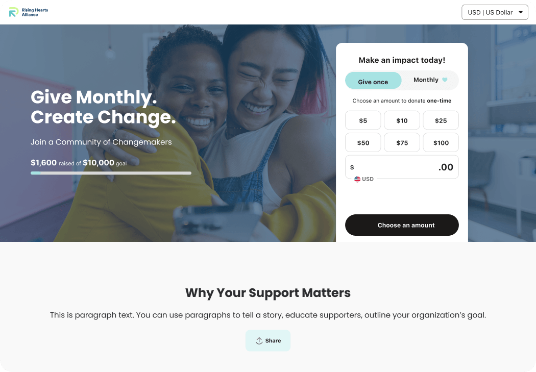 Evergreen Studio campaign page test example