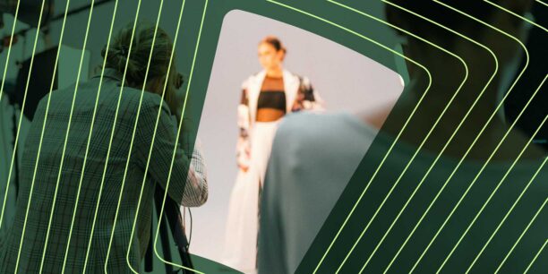 A model at a photoshoot