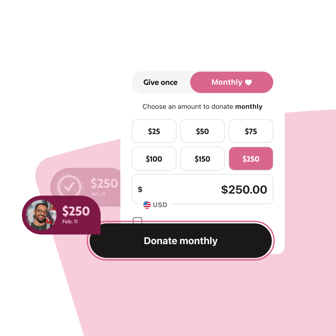 recurring donation checkout example